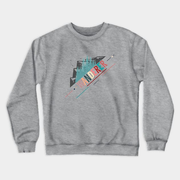 Wanderer Crewneck Sweatshirt by theplaidplatypusco